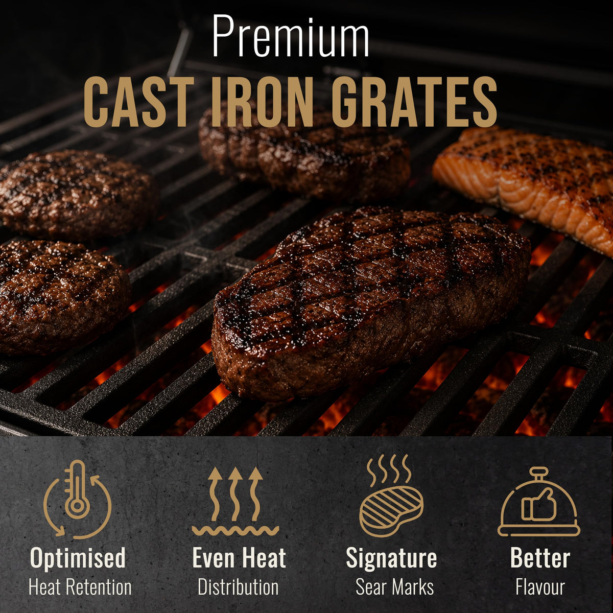 XXL Charcoal Smoker Barbecue with Adjustable Coal Tray & Cover