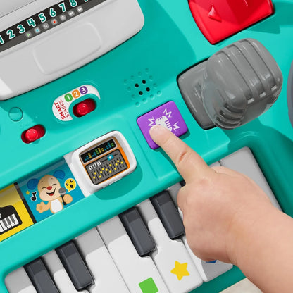 Fisher-Price 3-in-1 Interactive Learning Activity Table with Piano, Lights, Sounds & Microphone