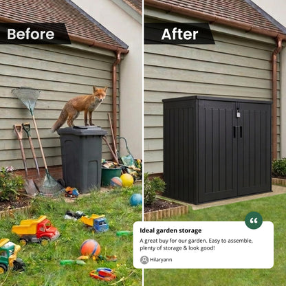 775L Outdoor Garden Storage Shed with Double Doors & Lift-Up Lid
