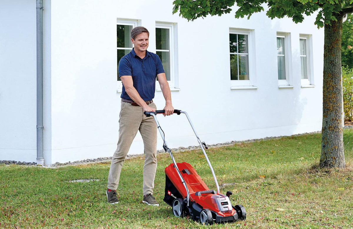 18V Brushless Cordless Lawn Mower with 33cm Cutting Width, Battery & Charger