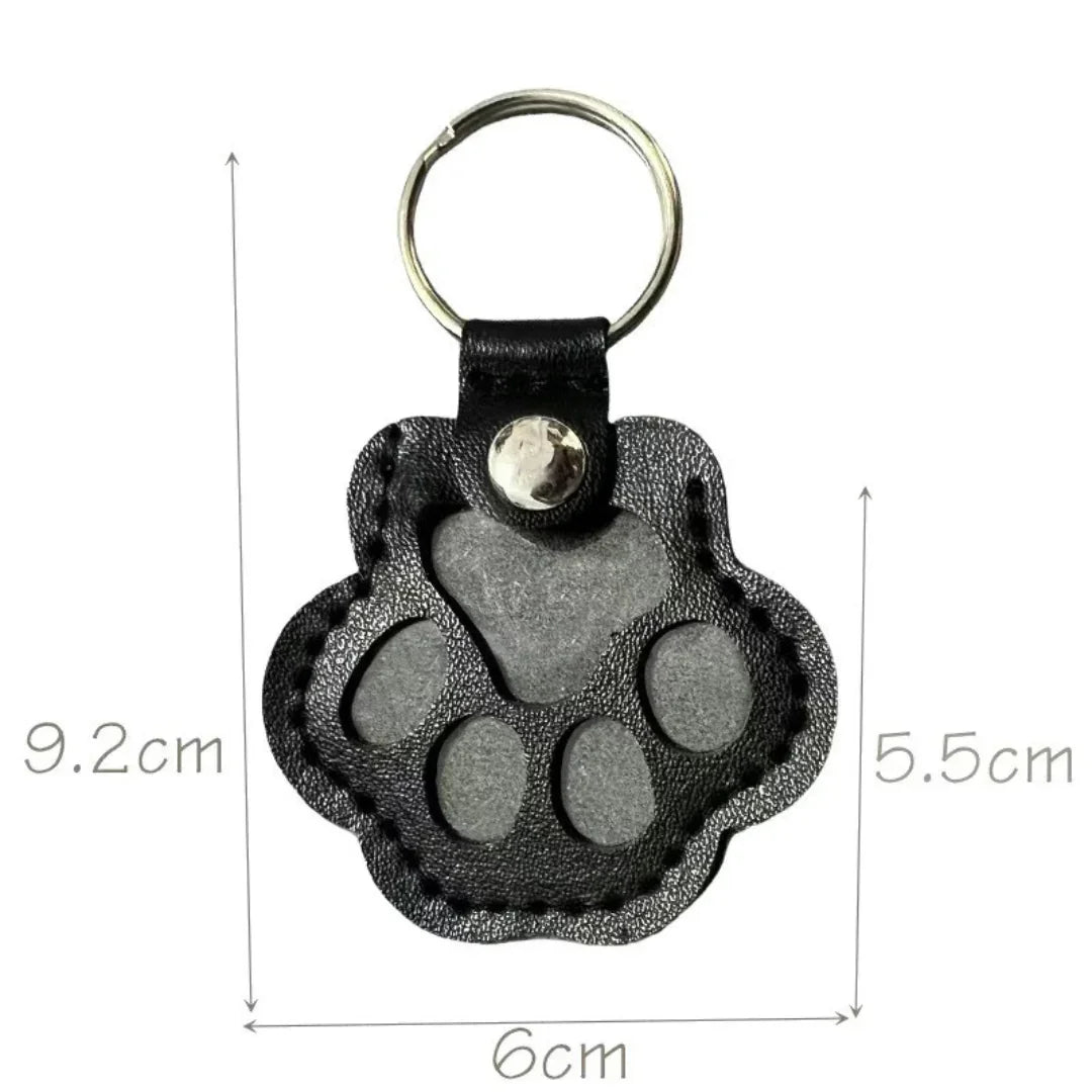 Leather Memorial Pet Hair Storage Keychain